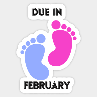 Due in February Footprint Design for Mom to Be Sticker